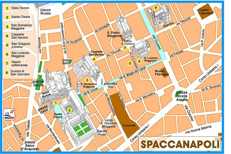નકશો spaccanapoli નેપલ્સ